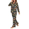 thumbnail image 3 of FOR U DESIGNS Vintage Mushroom Button Pajamas for Women Set 2 Piece Size 4XL Button Sleepwear Long Sleeve Tops and Pants for Women Button Up Nightwear with Pockets, 3 of 7