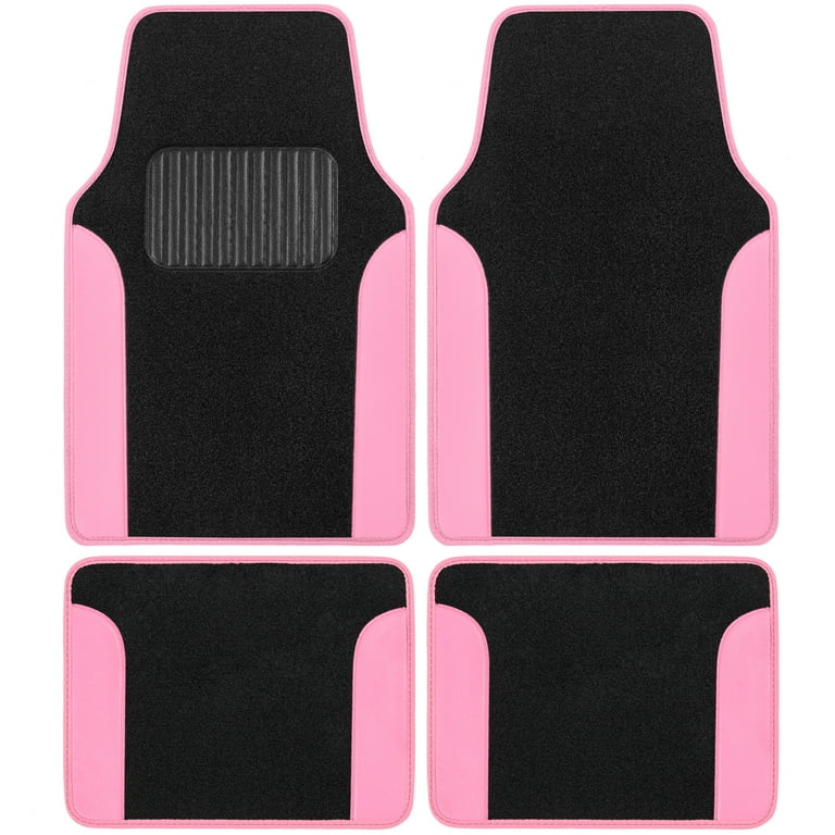 BDK Two-Tone Carpet Floor Mats, 4-Piece Set with Heel Pad photo 1