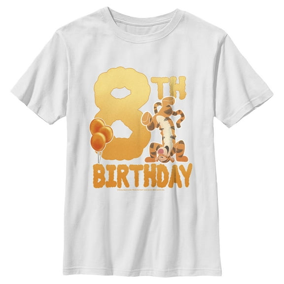 Boy's Winnie the Pooh Tigger 8th Birthday  Graphic Tee White X Small