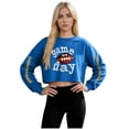 thumbnail image 2 of Gamivast Crewneck Sweatshirts Women Game Day Embroidered Football Look Crew Neck Long Sleeve Cropped Sweatshirts Pullover Tops Athletic Daily Wear, 2 of 5