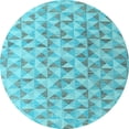 thumbnail image 1 of Ahgly Company Indoor Round Oriental Light Blue Modern Area Rugs, 4' Round, 1 of 4