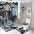 thumbnail image 1 of Trillizos Sturniolo-theme 4-Piece Shower Curtain Set with Rugs, Waterproof Bathroom Decor Set Includes Bath Mat, U-Shaped Rug, Toilet Lid Cover and Curtain with Hooks, 1 of 6