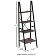 thumbnail image 2 of Lavish Home 4-Tier Ladder Shelf Set – Set of 2 Bookcases, Gray Woodgrain, 2 of 8