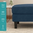 thumbnail image 3 of Mecor Ottoman Footrest 30 Inches, Fabric Bench Couch Furniture, Wooden Legs, Rectangular Ottoman, Footstool for the Living Room, Entryway, Bedroom, Contemporary ( Blue ), 3 of 3