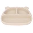 thumbnail image 2 of Plato de silicona suave para niños pequeños, para el hogar, el comedor, con forma de oso de dibujos animados, plato de succión para bebés, para aperitivos, fruta, color beige, plato individual, 2 of 14