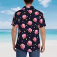 thumbnail image 3 of Lsque Cartoon Donut Planets pattern Hawaiian Shirt for Men, Unisex Summer Beach Casual Short Sleeve Button Down Shirts-Small, 3 of 9
