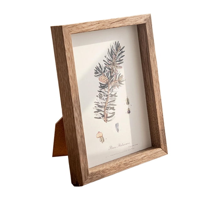 Nordic Photo Frame Desktop and Wall Square Wooden Picture Frame Picture Display Brown