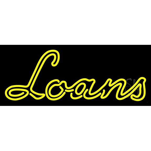 Cursive Loans LED Neon Sign 13 x 32 - inches, Black Square Cut Acrylic Backing, with Dimmer - Bright and Premium built indoor LED Neon Sign for Defence Force.