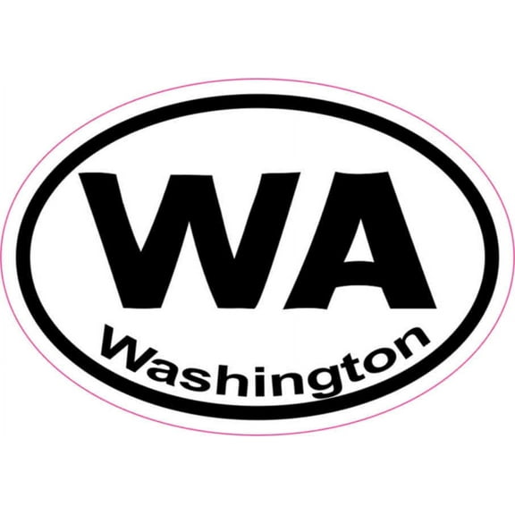 3in x 2in Oval WA Washington Sticker Vinyl Car Window State Bumper Decal