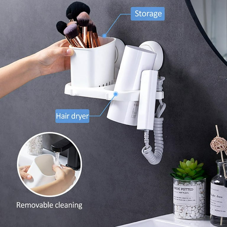 NOLITOY 2pcs Hair Dryer Rack Hair Dryer Mount Blow Dryer Wall Hair Dryer  Hanger Home Hair Dryer Hair Catcher Plastic Wall Shelves Bathroom Hair Tool