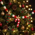 thumbnail image 5 of Homellea Lighted Christmas Garland with Candy Cane Shapes, Pom Pom Beads and Lights, Battery Operated Hanging Banner for Tree, Mantel, Window and Seasonal Party Decor, 118.11 Inch, 5 of 6