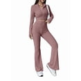 thumbnail image 1 of Conjunto de Dos Piezas para Mujer, Pantalón Corto de Larga con Cremallera y Pantalones, Chándal Sexy y Ajustado para Estar en Casa. Camello S, 1 of 6