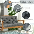 thumbnail image 2 of SDJPOI Porch Swing Replacement Cushion, 4" Thick Waterproof 2-3 Seater Bench Cushion with Backrest, Outdoor Swing Cushions for Outdoor Furniture（Light Gray,60*40in）, 2 of 6