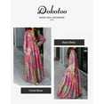 thumbnail image 6 of DOKOTOO Ladies Colorblock Boho Dresses Long Sleeve V Neck Empire Waist Ruffle Layered Maxi Dresses Fashion Floral Printed Fall Casual Dress Chiffon Long Dress, US 16-18(XL), 6 of 7