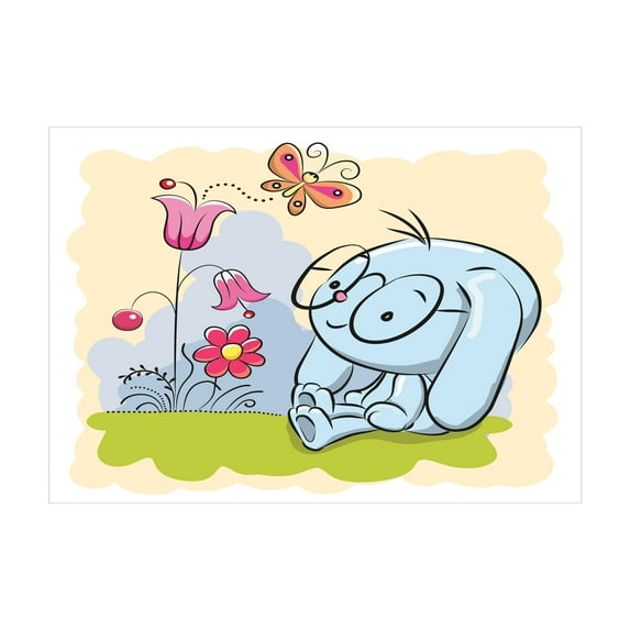 Ambesonne Butterfly Jigsaw Puzzle Durable Cardboard, Rabbit Nature Tulips, 1000 pcs, Multicolor