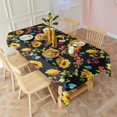 thumbnail image 3 of Black Colorful Flower Sunflower Pattern Rectangle Tablecloth 60"x102",Waterproof Polyester Rectangle Table Cloth, Wipeable Spillproof Polyester Tablecloth for Dining, Camping, Indoor and Outdoor, 3 of 6