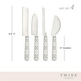 thumbnail image 4 of Twine Tiles Cheese Knives Set for Hard and Soft Cheese, Bread, Set of 4, 4 of 6