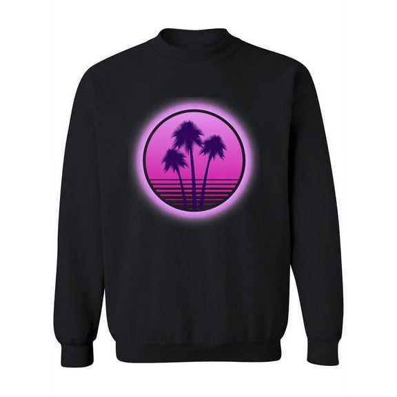 80s Retro Vaporwave Palms Sweatshirt Women -Image by Shutterstock, Female 3X-Large