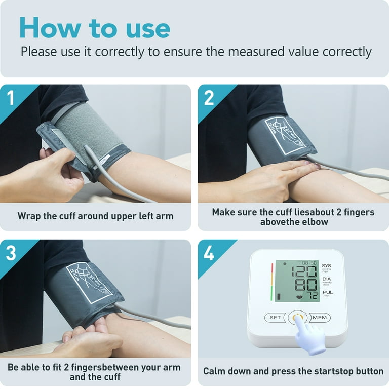 Blood Pressure Monitor, maguja Adjustable Cuff Automatic Blood Pressure  Machine, LCD Display for Home Use