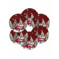 thumbnail image 7 of 13 Inch Round Placemats Set of 6, Christmas Truck Non Slip Heat Insulation PP Table Mats, Winter Snowflakes Xmas Tree Deer Red Black Washable Place Mats for Kitchen Dining Party Table Decor, 7 of 7