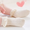 thumbnail image 5 of NOLDARES Girls Toddler Little Girls White Ruffle Socks Girls Frilly Dress , Uniforms and Formal Dresses, Soft Comfortable Cotton Socks, 5 of 6