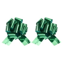 12 Inch Giant Large Pull Bow 2 Pcs Big Glitter Metallic Car Bows Ribbon for Wedding Presents Gift Wrapping Christmas, Green