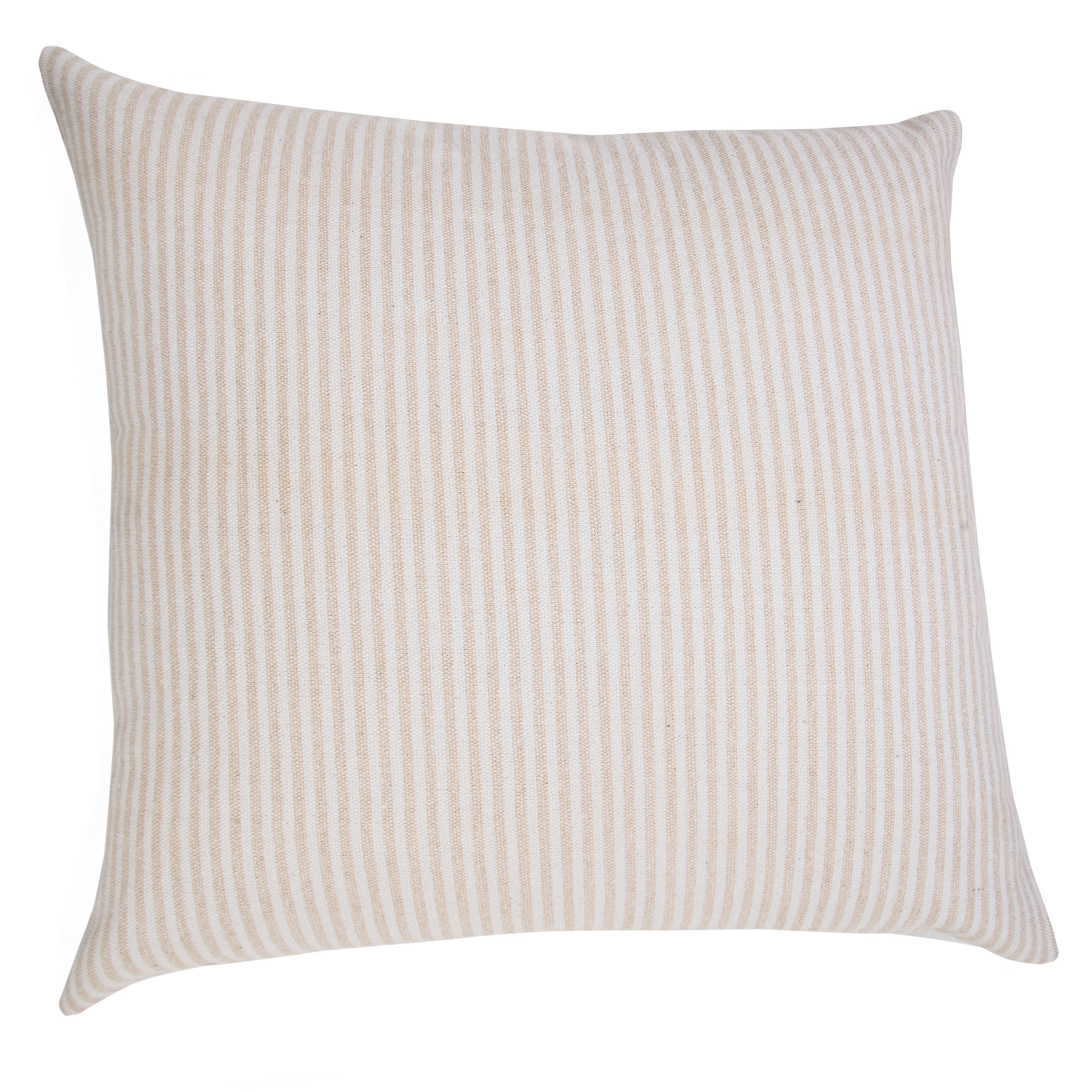 Ox Bay Hampton Set of 2 Striped 20" x 20" Beige/White Cotton Adult Decorative Throw Pillows