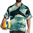 thumbnail image 4 of Whale Men's Printed Button Down Short Sleeve Casual Summer Beach Shirt - Unisex, 4 of 6