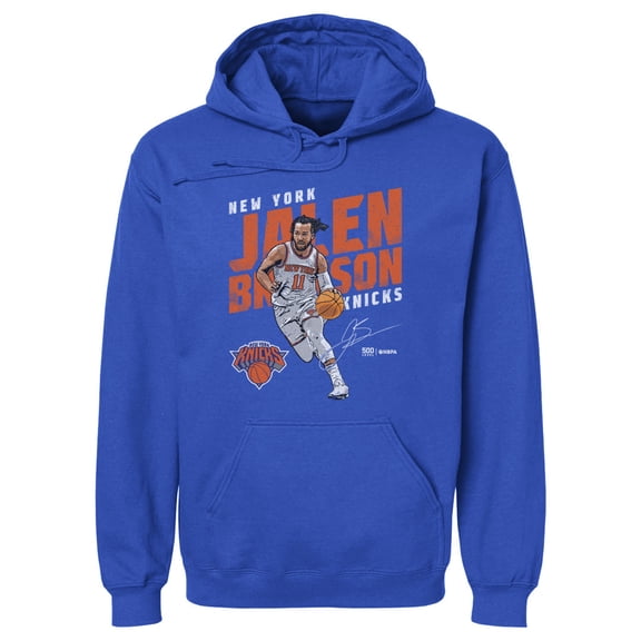 Men's 500 Level Jalen Brunson Blue New York Knicks Slant Pullover Hoodie