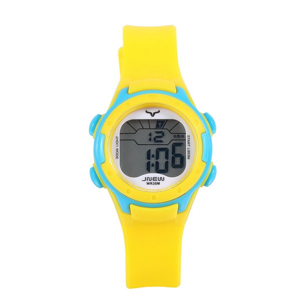 EeaseMX Reloj deportivo multifuncional, resistente al agua, de colores, para niños y estudiantes, amarillo.