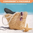 thumbnail image 4 of 56-58cm hat circumference ladies summer foldable sunscreen straw hat sun hat flat top hat outdoor beach sun hat - black, 4 of 5