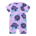 thumbnail image 3 of ATAIKU Infant Baby Girls 2 Way Zipper Romper Toddler Girls Cotton Jumpsuit Newborn Short Sleeve One-piece Sleeper 3M-3T, Flowers, 3 of 11
