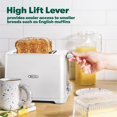 thumbnail image 5 of BELLA 2 Slice Toaster with Auto Shut Off - Extra Wide Slots & Removable Crumb Tray and Cancel, Defrost & Reheat Function - Toast Bread, Bagel & Waffle, White, 5 of 5
