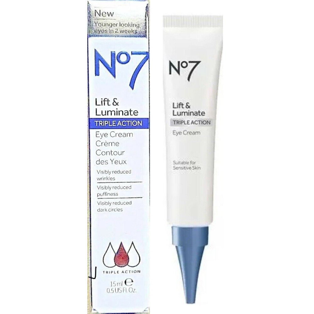 No7 Lift & Luminate TRIPLE ACTION Eye Cream 0.5oz. (15ml)