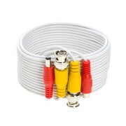 Cables Direct Online 50FT Premade BNC Video Power Cable – White Plug & Play Extension Cord for CCTV Cameras, DVRs, Security Systems, Surveillance Equipment