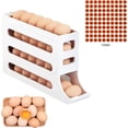 thumbnail image 2 of 4 Tiers Egg Holder for Fridge, Auto Rolling Egg Rack Holder, Large Capacity Egg Organizer, Holds 30 Eggs, Space-Saving Egg Holder Rack for Refrigerator Kichen Cabinet (Gray), 2 of 5