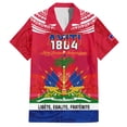 thumbnail image 4 of Camisas hawaianas con estampado 3D para hombre, aniversario de la independencia de Haití, camisas con escudo de armas y bandera de Ayiti, blusas casuales de moda para mujer, 4 of 4