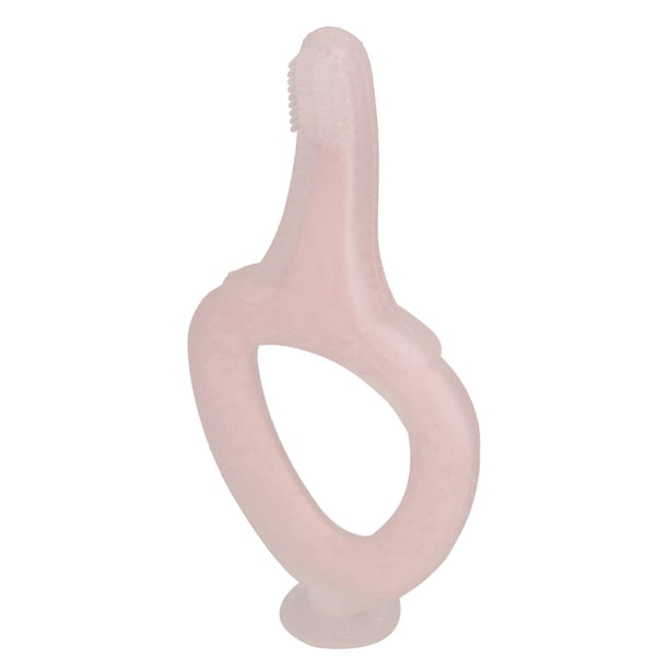 Cepillo De Dientes De Entrenamiento Para Bebés, Seguro, Fácil De Limpiar, Cepillo De Dientes Estable Para Bebés, Libre De BPA Para El Cuidado De Las Encías Del Bebé EOTVIA Rosa