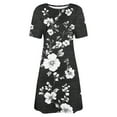 thumbnail image 4 of ITSAME Womens Midi Dress, Short Sleeve Crew Neck Floral Summer Casual Beach Dress Multicolor S, 4 of 5