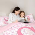 thumbnail image 5 of Castle Fairy Bow Knot Personalized Initial S Twin Comforter Sets,Pink Bow-Tie Bedding Set, 5 of 8