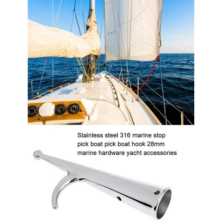 Boat Picks Durable Ship Hook Yacht Accessories Corrosion Resistant 28mm  170mm/7in Silver Stainless Steel Practical 
