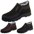 thumbnail image 3 of YLYL Men Winter Snow Ankle Boots Fur Lined Warm Slip on Outdoor Walking Loafers, 3 of 6