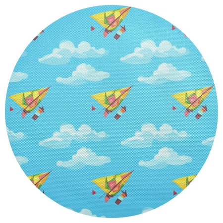 

Kite Pattern 15.4in Diameter PVC Plate Mat Heat-Resistant and Cuttable Kitchen Decor