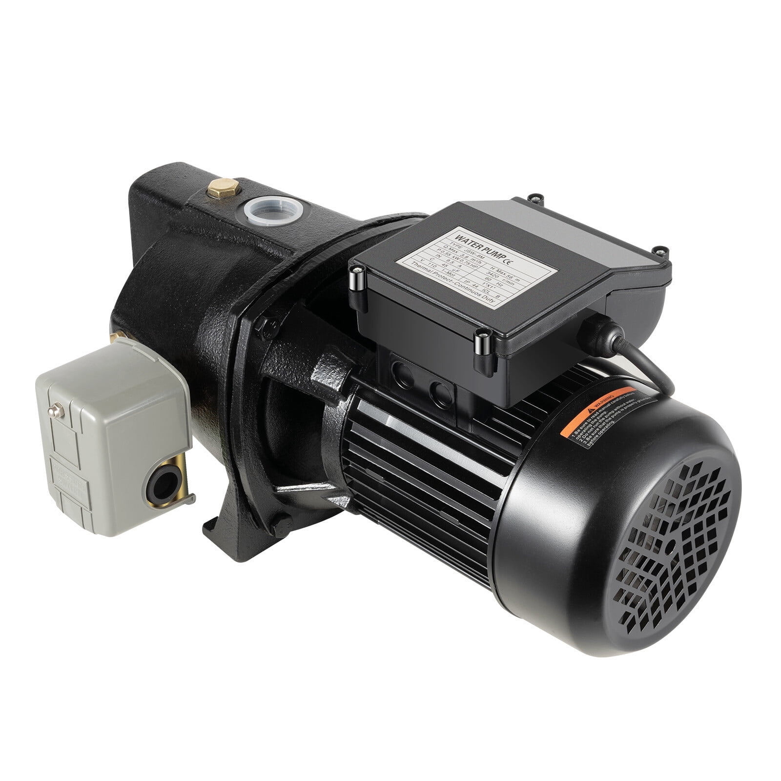ToppiJoy 110V 0.75HP Water Pump, Self-Priming with Pressure Switch Shallow Water Pump