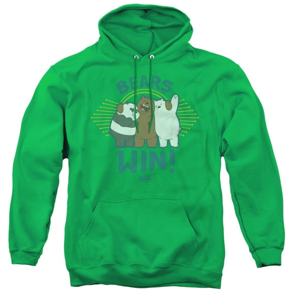 We Bare Bears Bears Win Adult Pullover Hoodie Sweatshirt Kelly Green