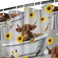 thumbnail image 3 of Gray Highland Cow Bathtub Sunflower Pattern Shower Curtain 36"x72" ,Bathroom Decorative Shower Curtains Set with 12 Hooks,Modern Waterproof Washable Shower Curtain, 3 of 6