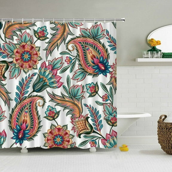Flowers Plants 3d Bathroom Curtain With Shower Curtains Waterproof Print Polyester Cloth Bath Home Decoration Screen