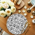 thumbnail image 2 of Black Flower Round 15 Inch Placemats Set of 2, Vintage Farmhouse Boho Leaf Spring Plant HeatResistant Non Slip Place Mats for Dining Table, Wipeable Braided Kitchen Table Mats for Housewarming, 2 of 9