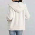 thumbnail image 6 of Winter Coats for Women, Women's Casual Versatile Thick Warm Long-sleeved Hooded Jacket,Winter Zipper Overcoat Outerwear White_S, 6 of 9