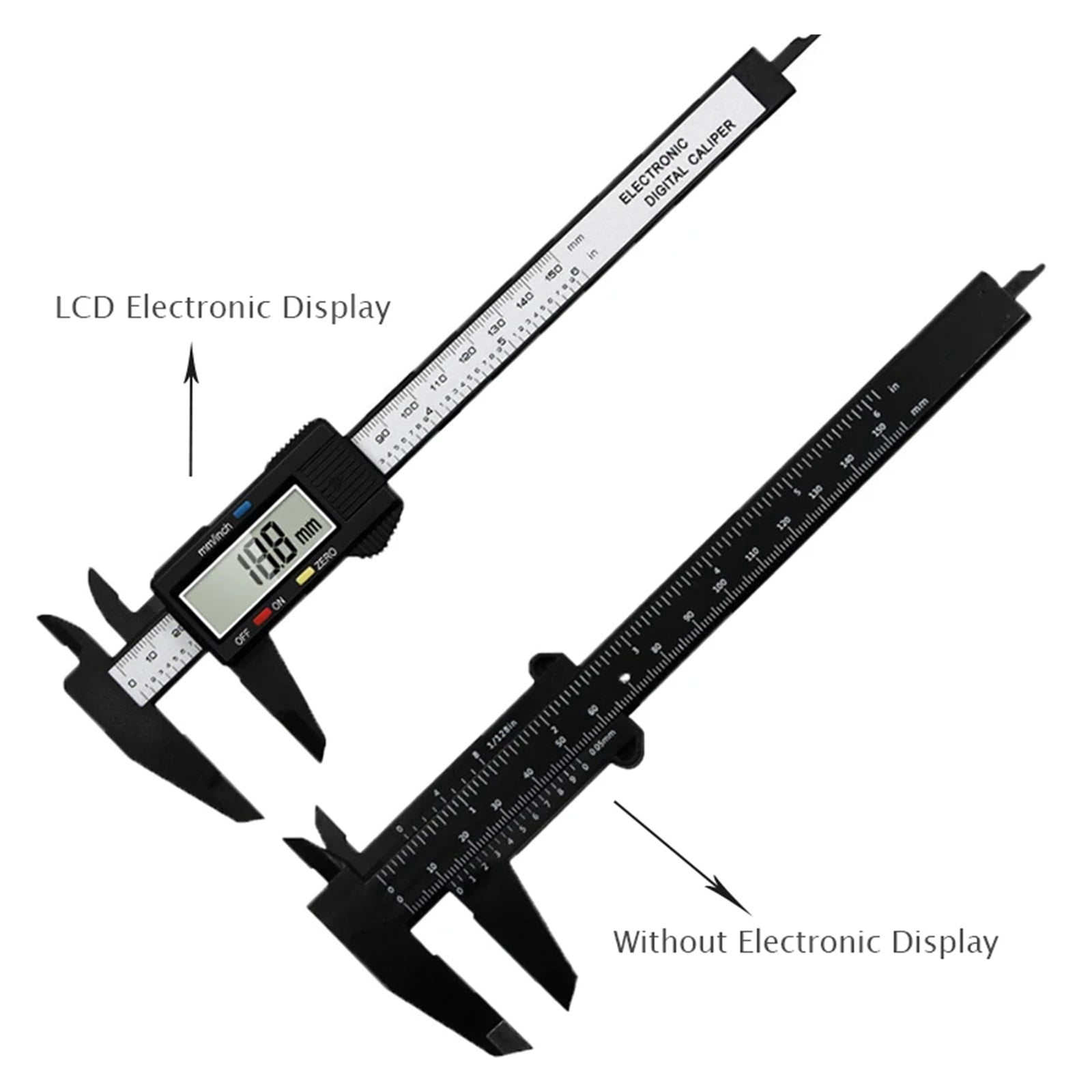 150mm 100mm Electronic Digital Caliper Carbon Fiber Dial Vernier Caliper Gauge Micrometer Measuring Tool Digital Ruler ,Easy to Use